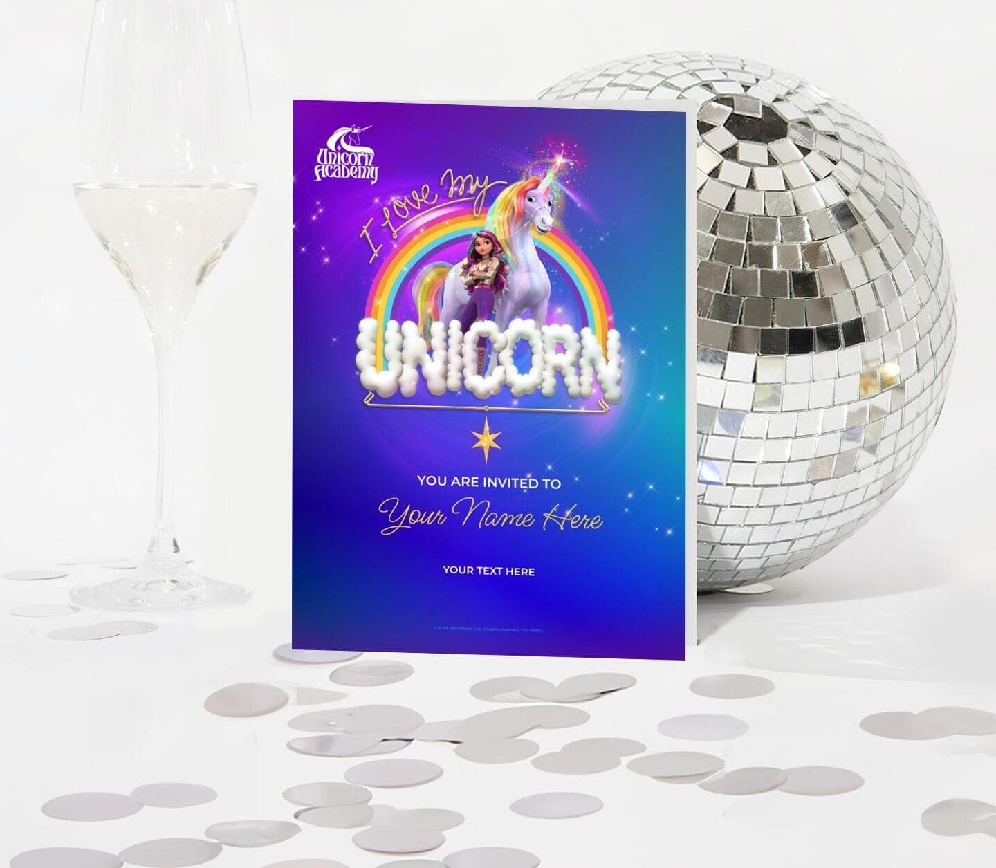 Unicorn Academy™ I Love My Unicorn Invitation Card