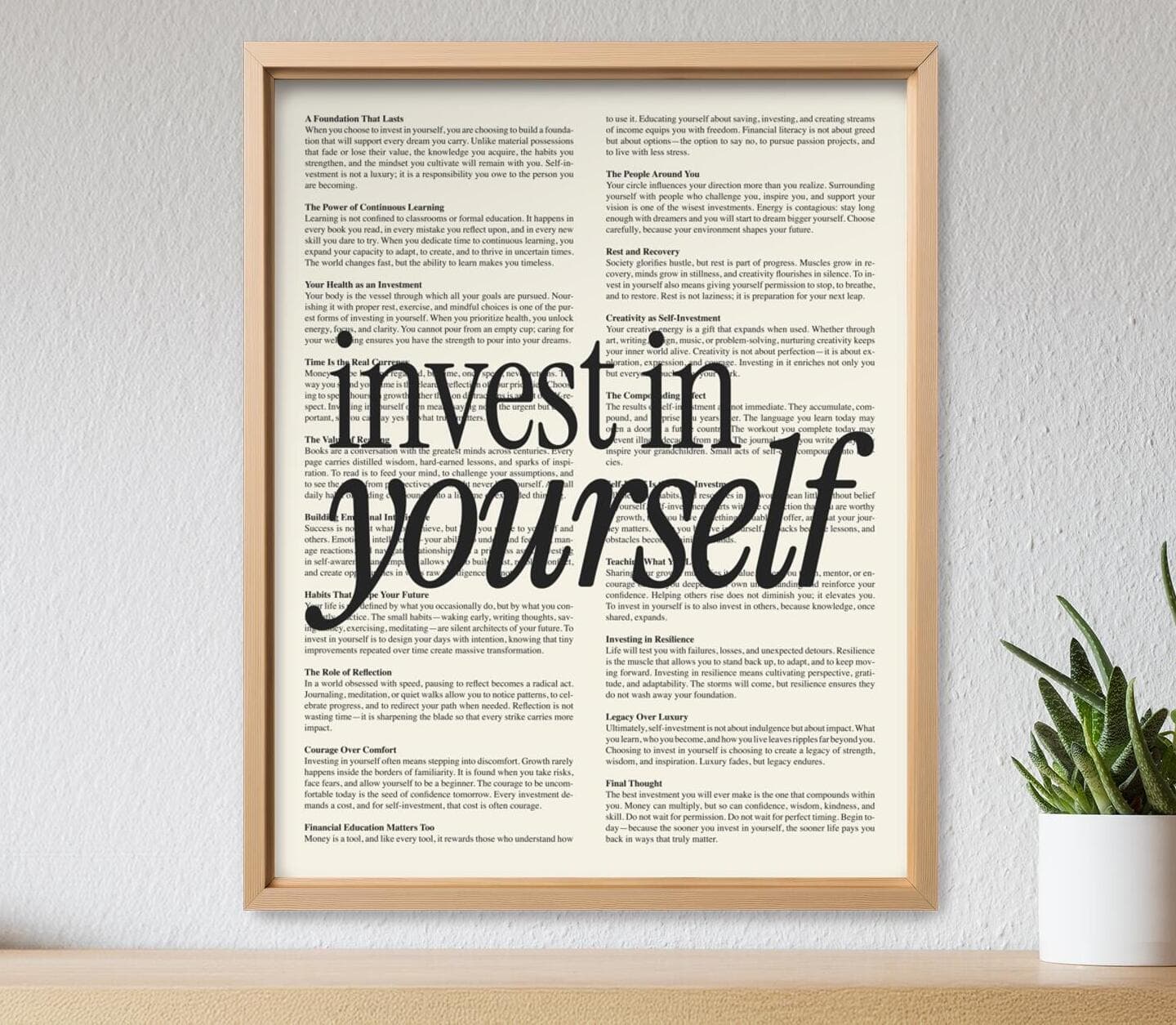 B&W Self-Development Quote Poster