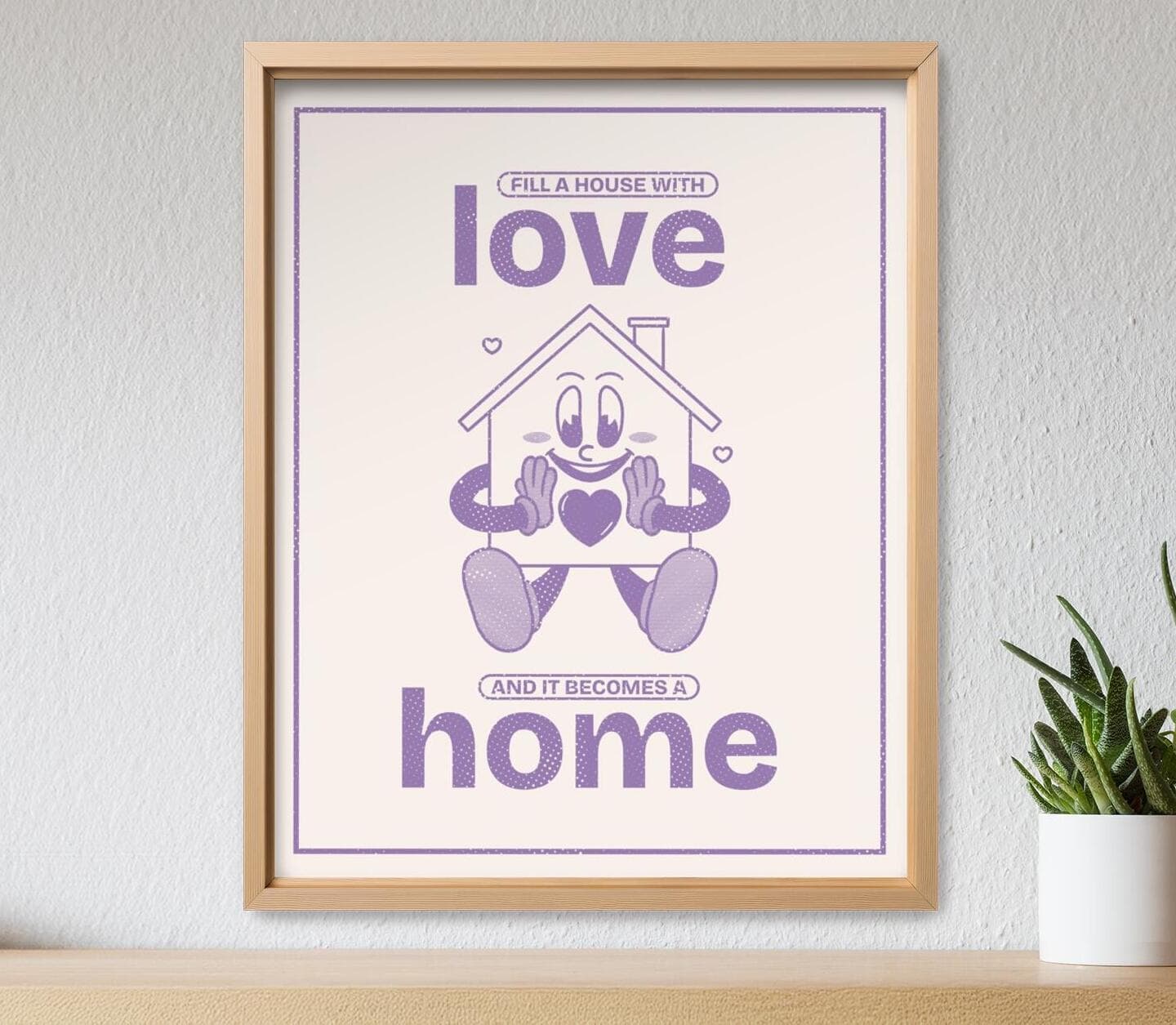 Purple Retro Cartoon Quote Poster
