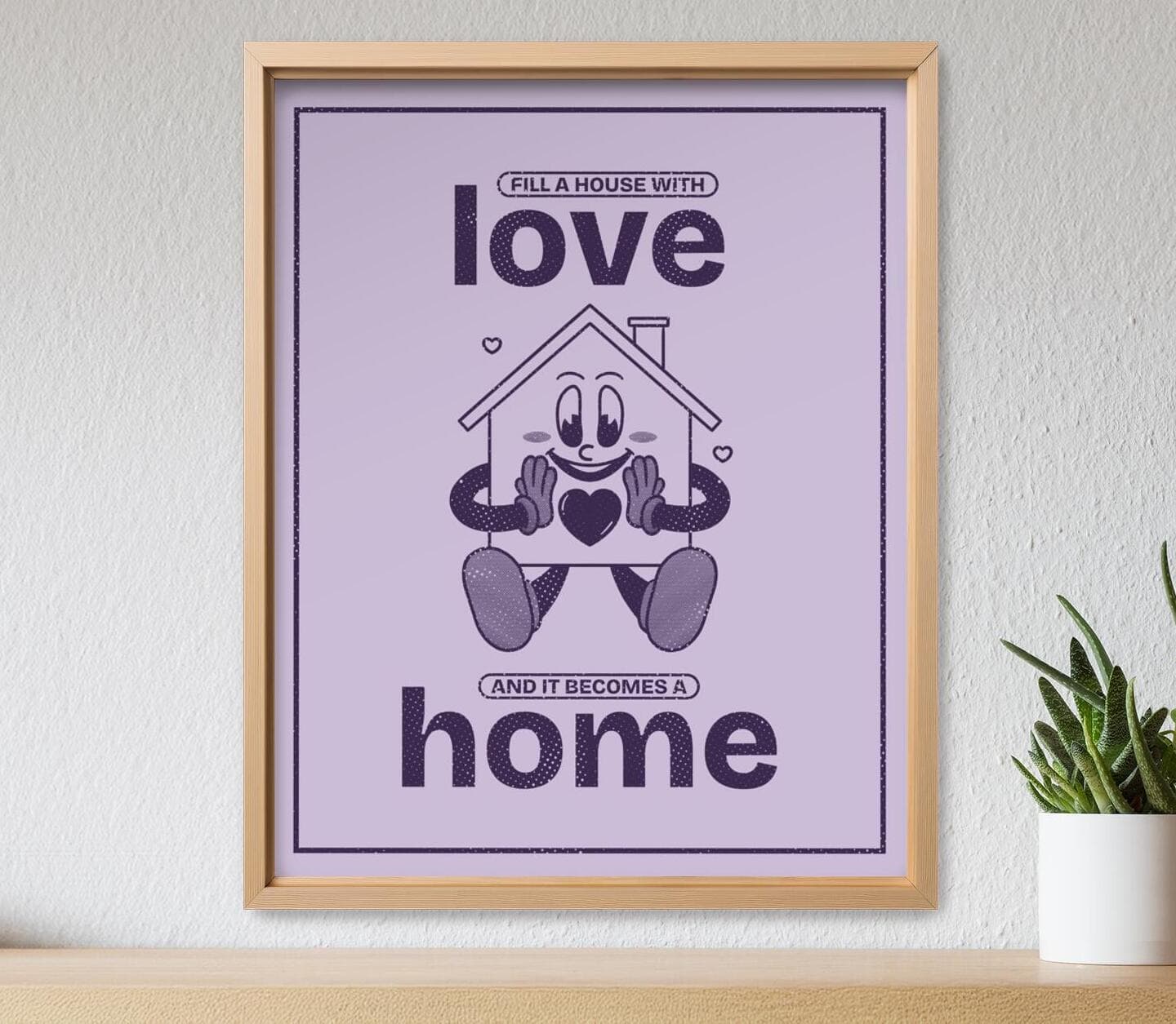 Full Purple Retro Cartoon Quote Poster