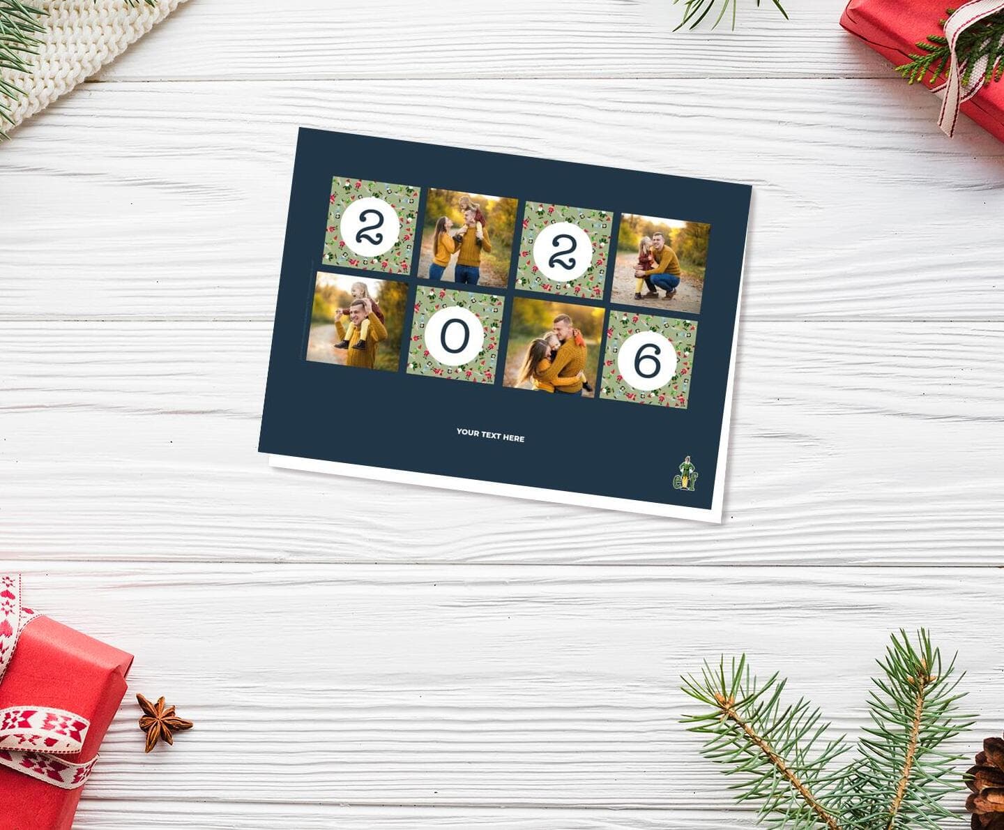 Elf™ Blue and Pattern Card