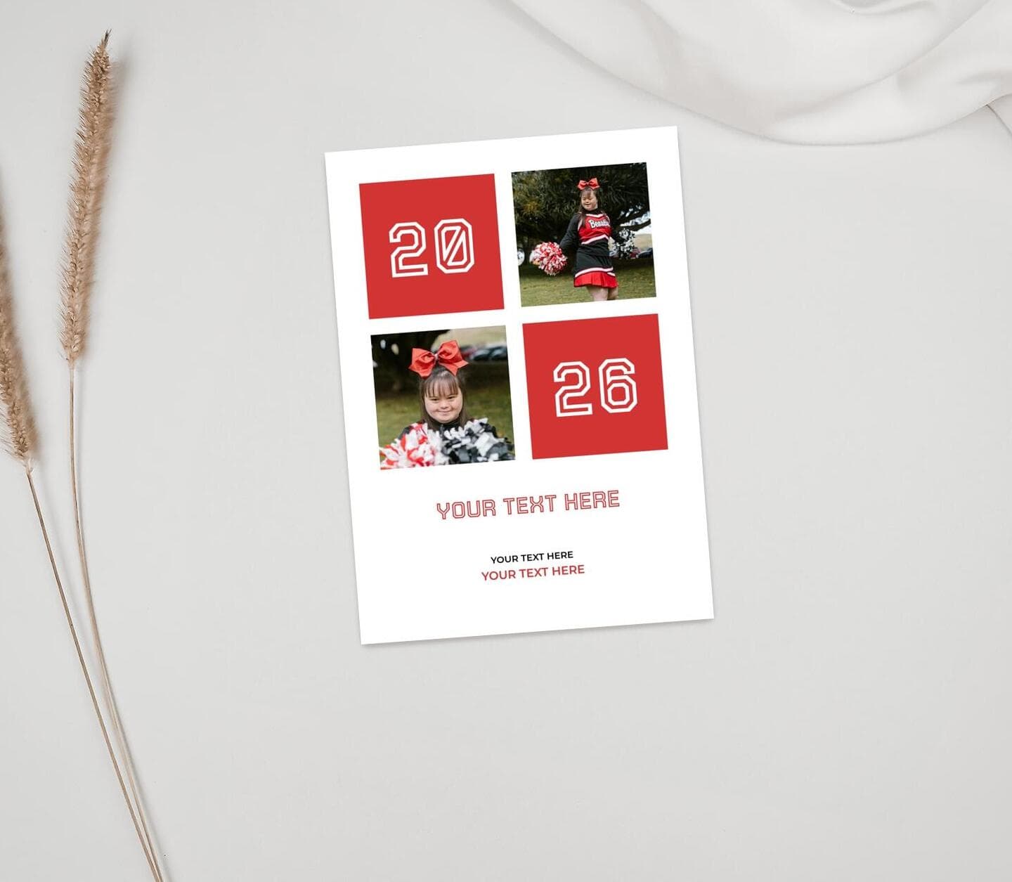 Red Square Frames Announcement Card