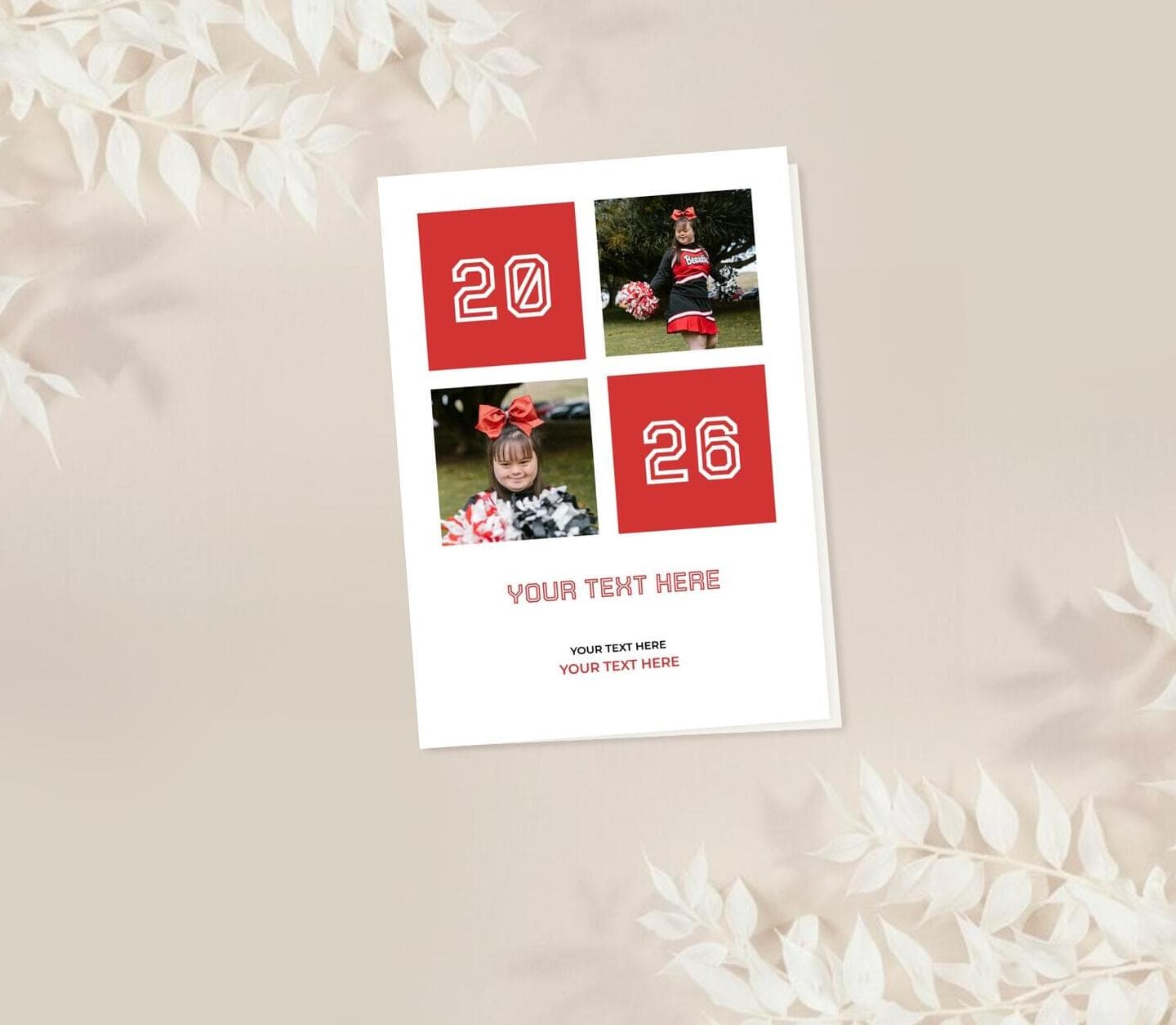 Red Square Frames Announcement Card