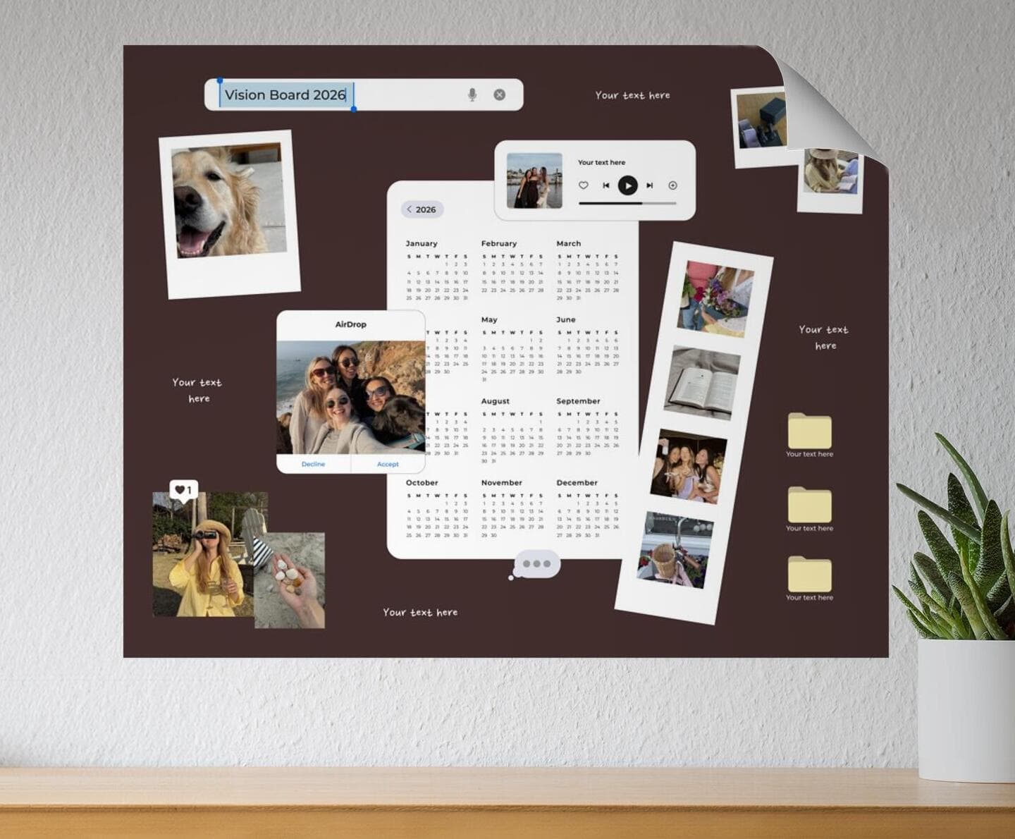 Vision Board Photo Dump Landscape  Poster