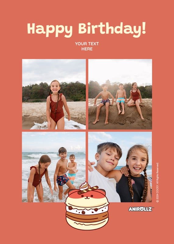 Anirollz® Birthday Cake Foxiroll Card