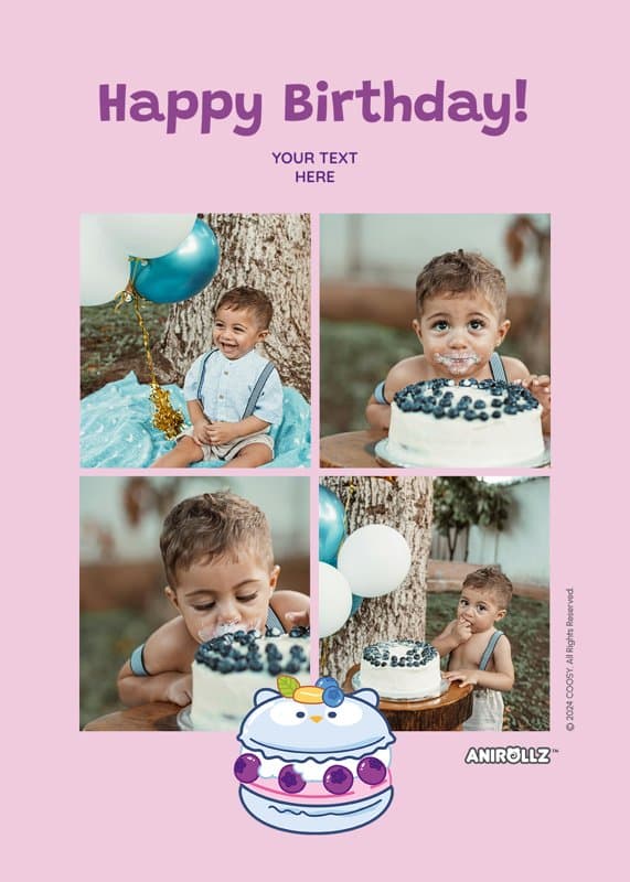 Anirollz® Birthday Cake Owlyroll Card