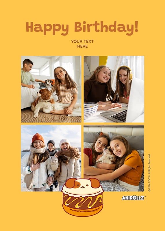 Anirollz® Birthday Cake Puppiroll Card