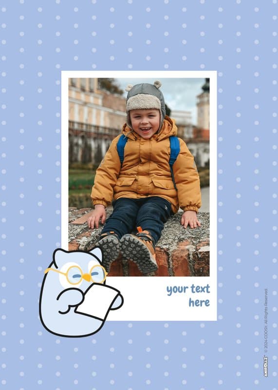 Anirollz® Blue Dots School Card