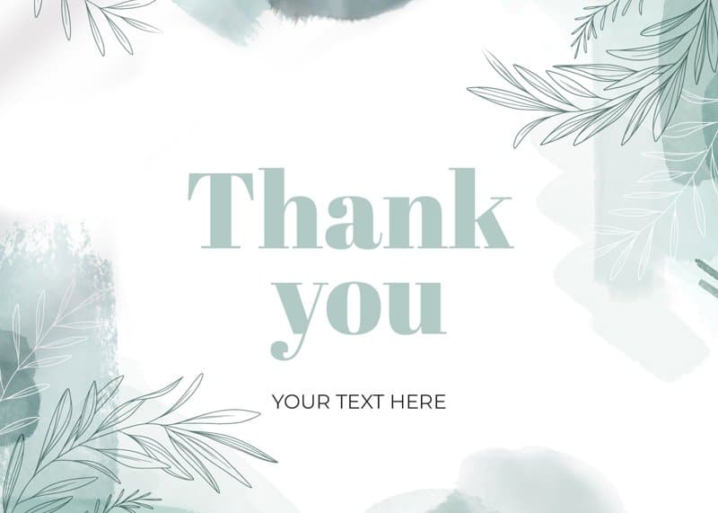 Teal Thank You Card