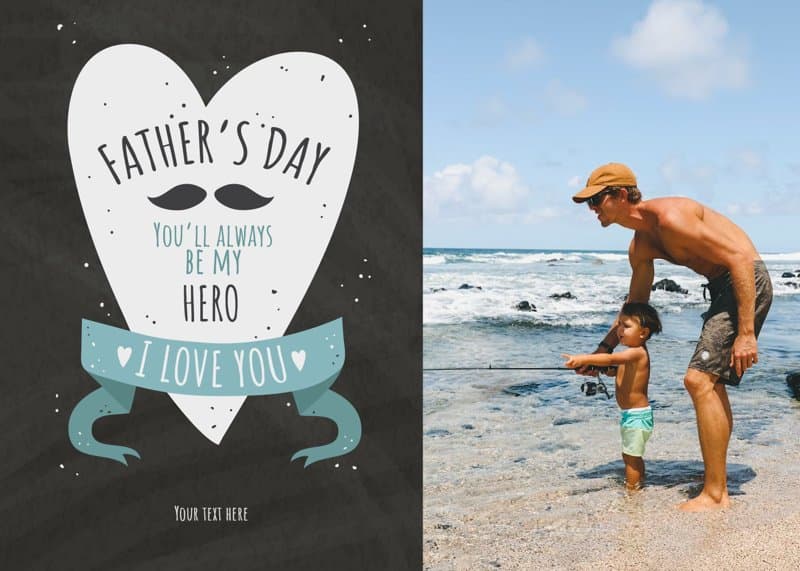 Chalk Heart Dad Card