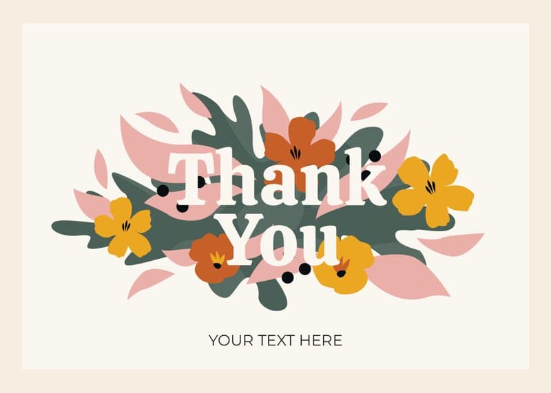 Bloc Flower Thanks Card