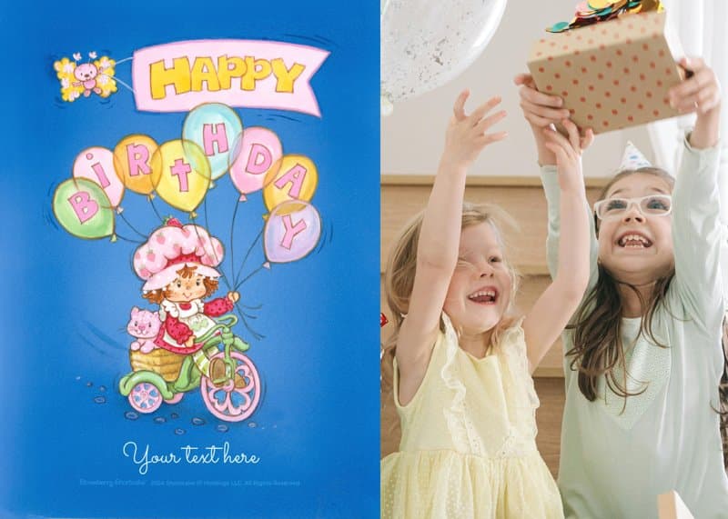 Strawberry Shortcake™ Blue Birthday Card