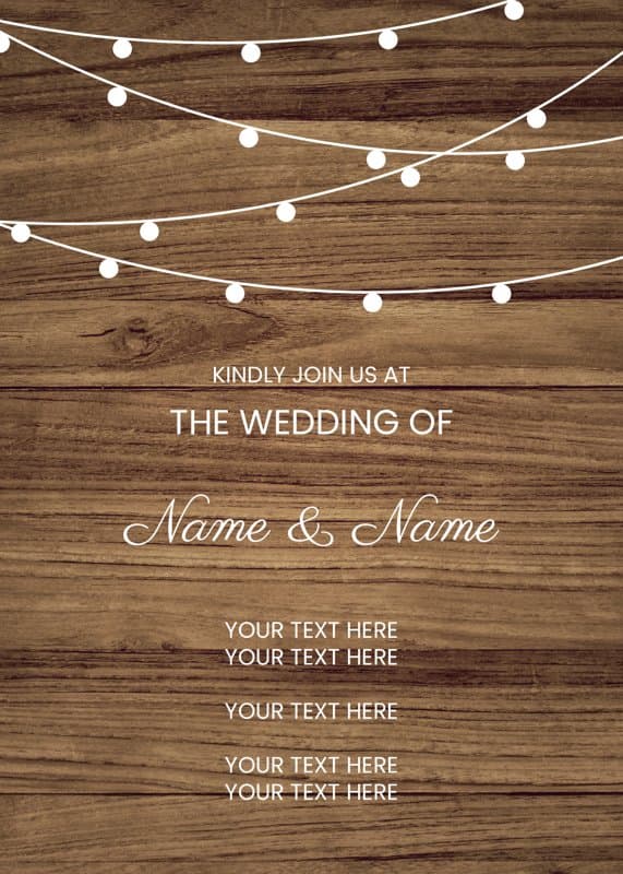 Rustic Romantic Invitation Card