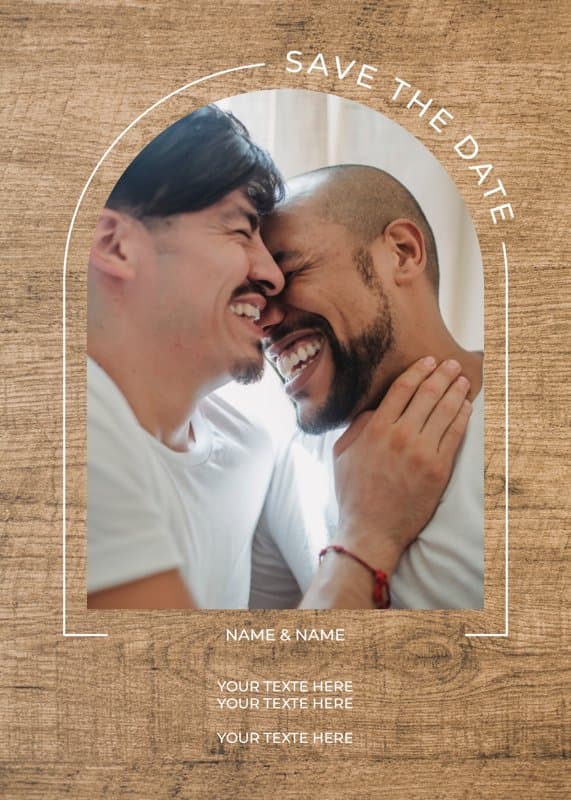Wooden Arch Save The Date Card