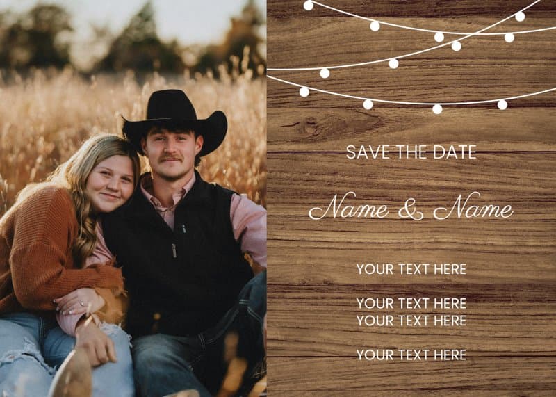 Rustic Romantic Save The Date Card