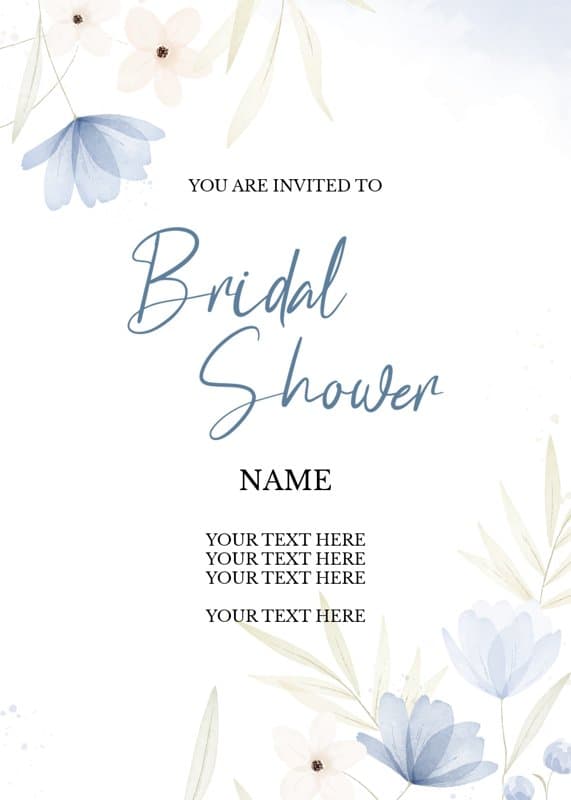 Hand Painted Floral Bridal Shower Card