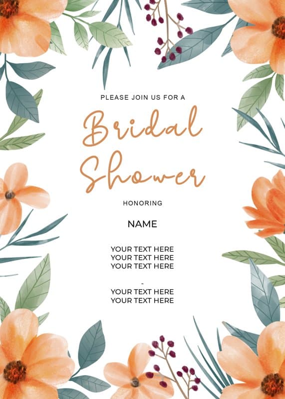Watercolor Bouquet Bridal Shower Card