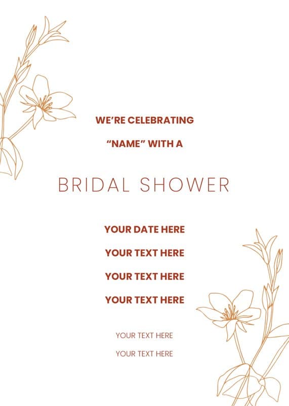 Minimalist Flower Bridal Shower Card
