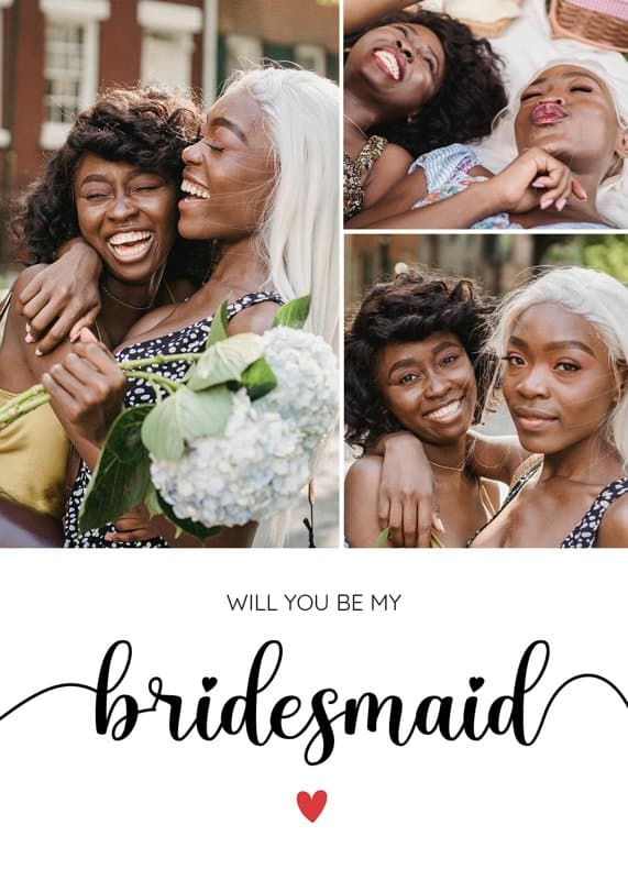 Little Heart Bridesmaid Card