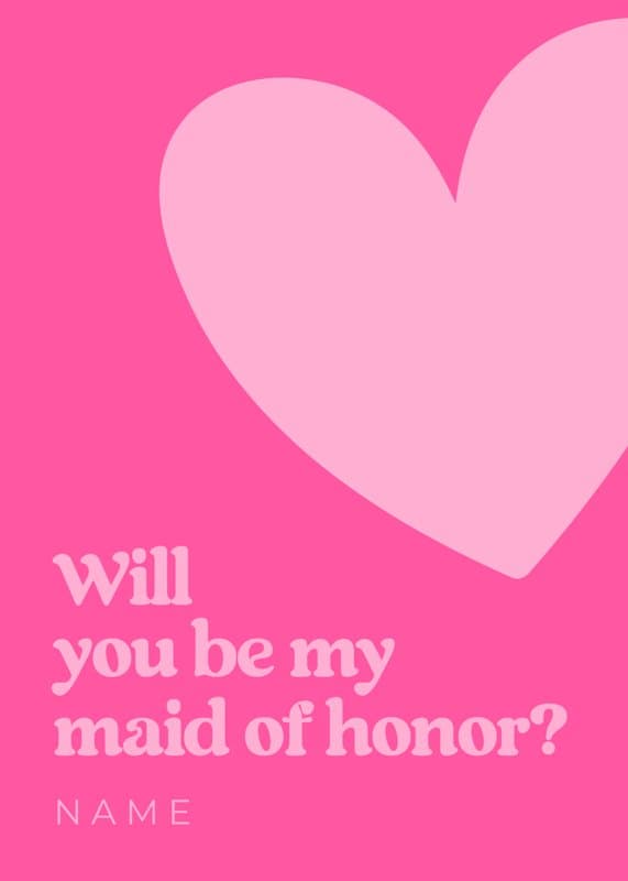 Big Heart Maid Of Honor Card