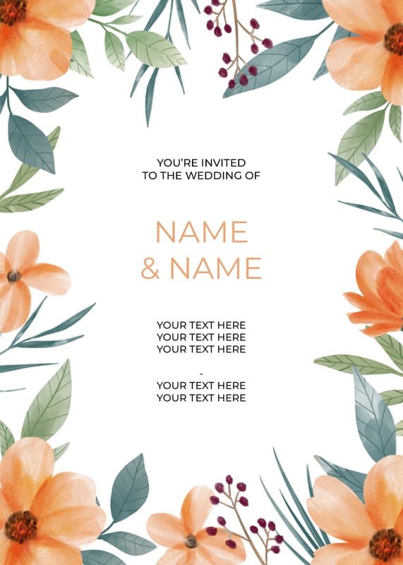 Watercolor Bouquet Invitation Card