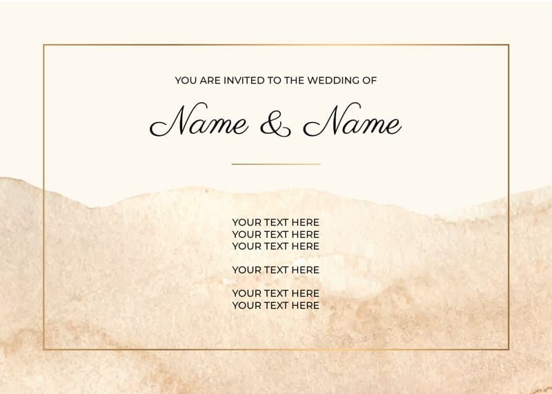 Lettering Watercolor Invitation Card