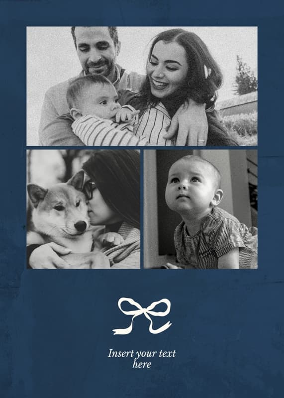 Blue Elegant Bow Tie Card