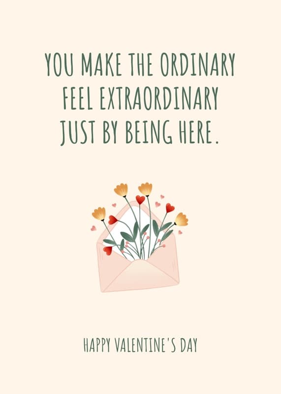 Extroardinary Love Quote Card