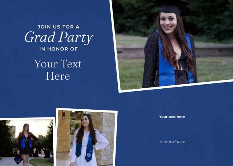 Blue Multi-Square Invitation Card