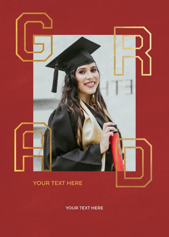 Red & Gold Announcement Card