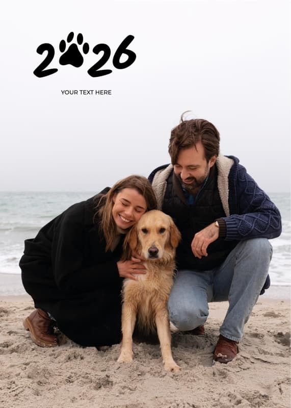 Pets New Year Black Card