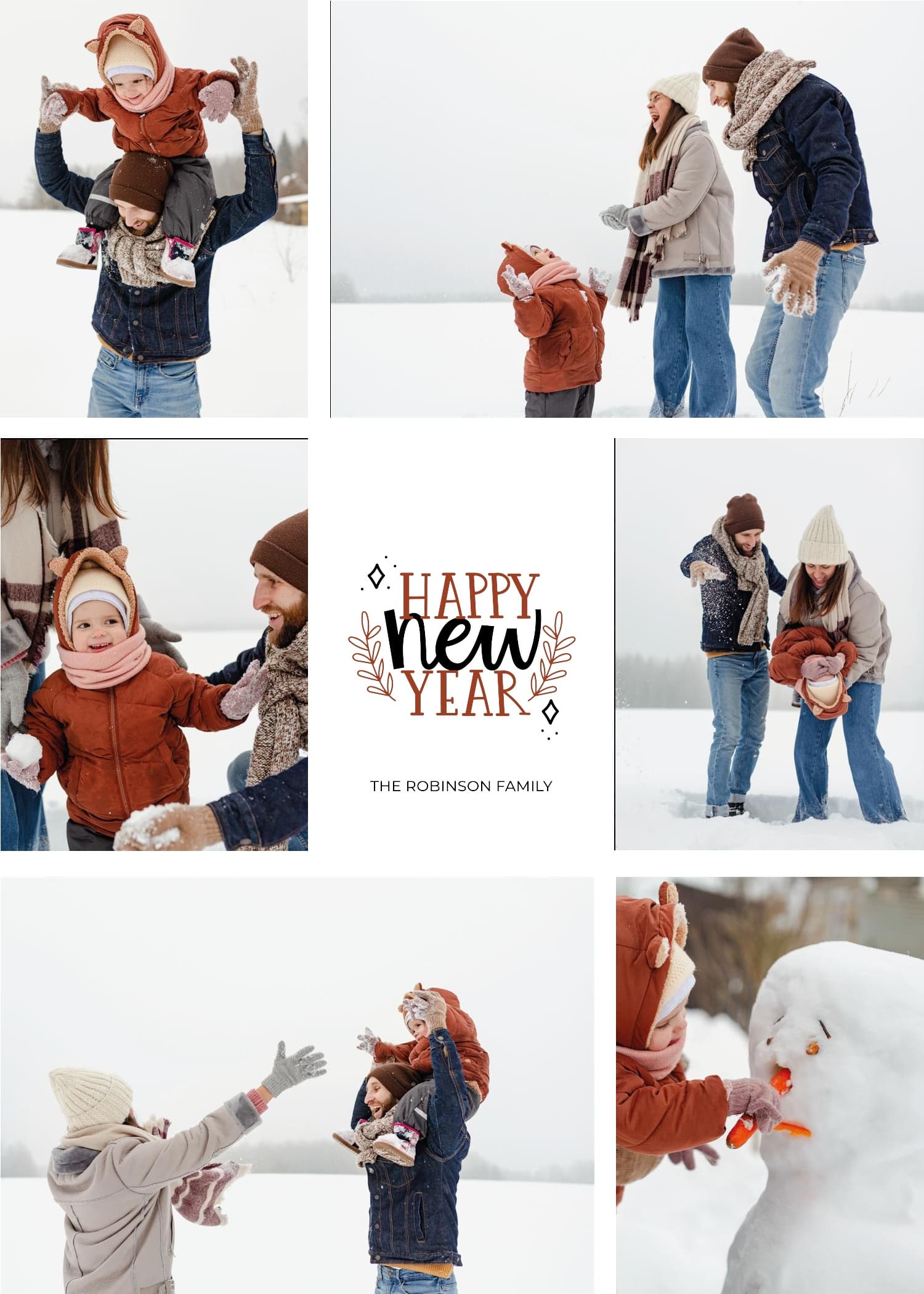 New Year Multiphoto Vertical Card