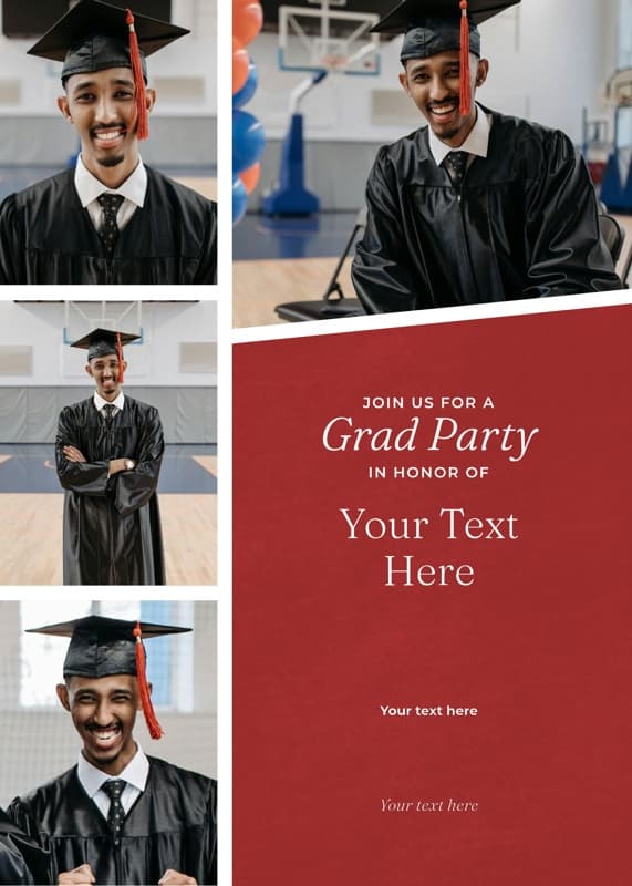 Red Multi-Square Invitation Card