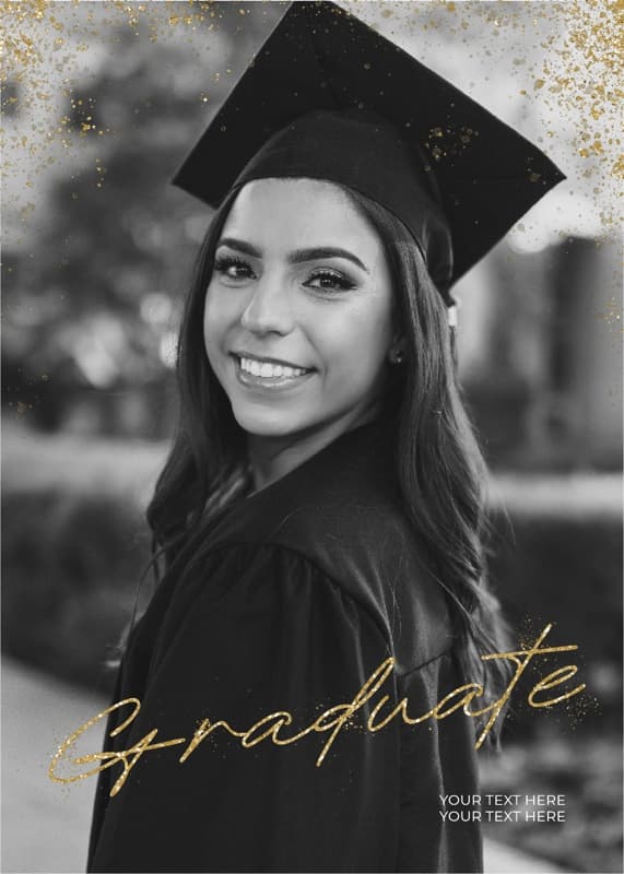 Sparkle Calligraphy Announcement Card