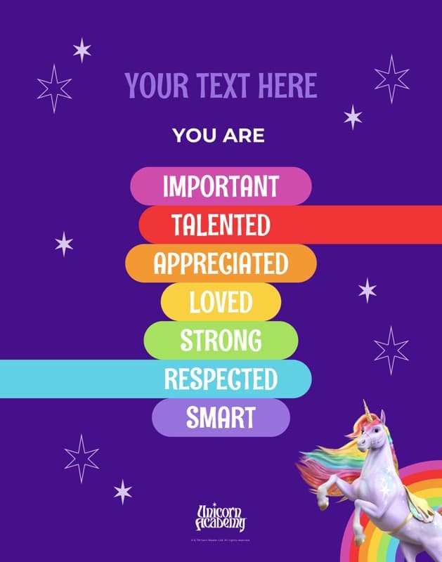 Unicorn Academy™ Qualities Poster Poster