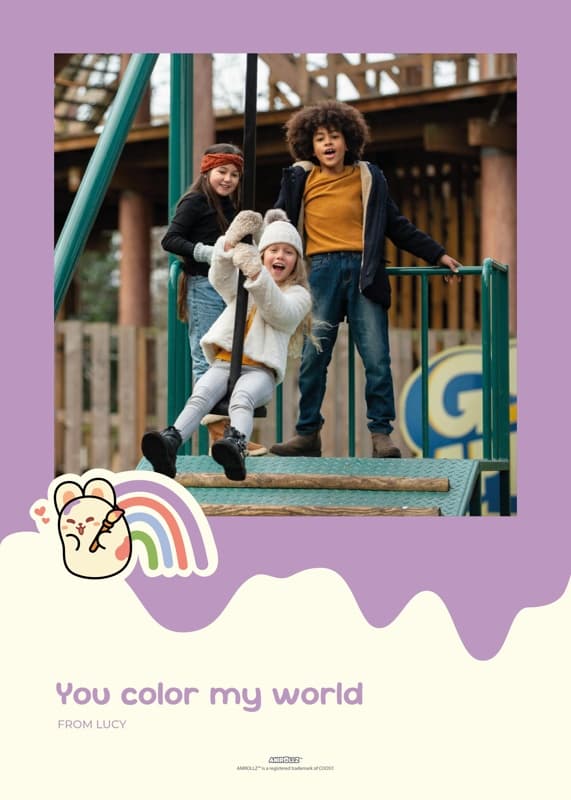 AnirollzĀ® Rainbow World Photo Card