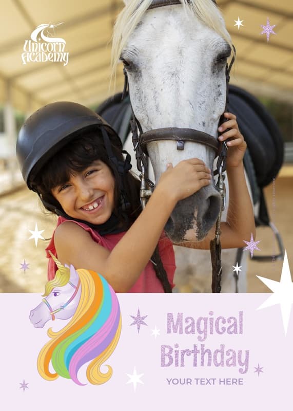 Unicorn Academy⢠Magical Birthday Photo Card