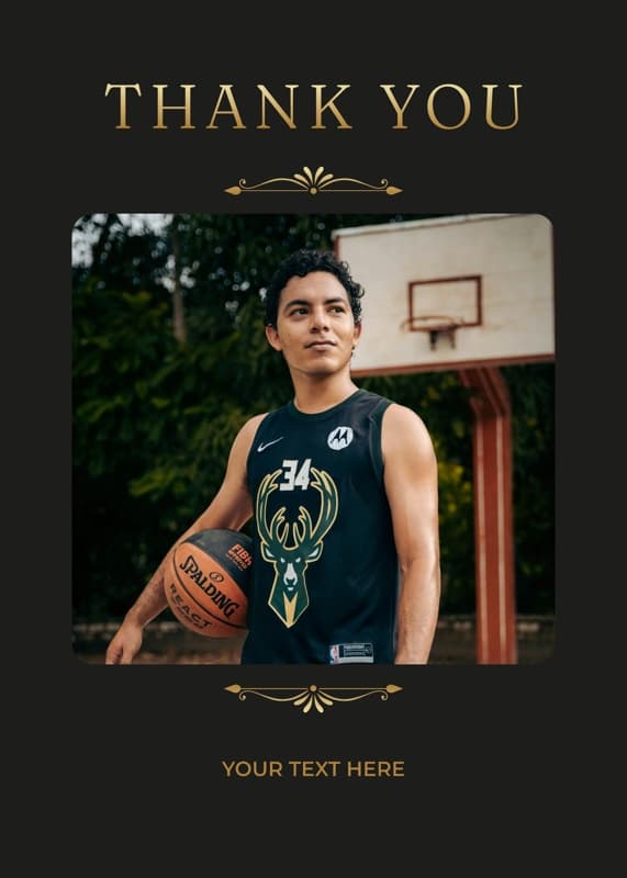 Golden Square Thank You Card