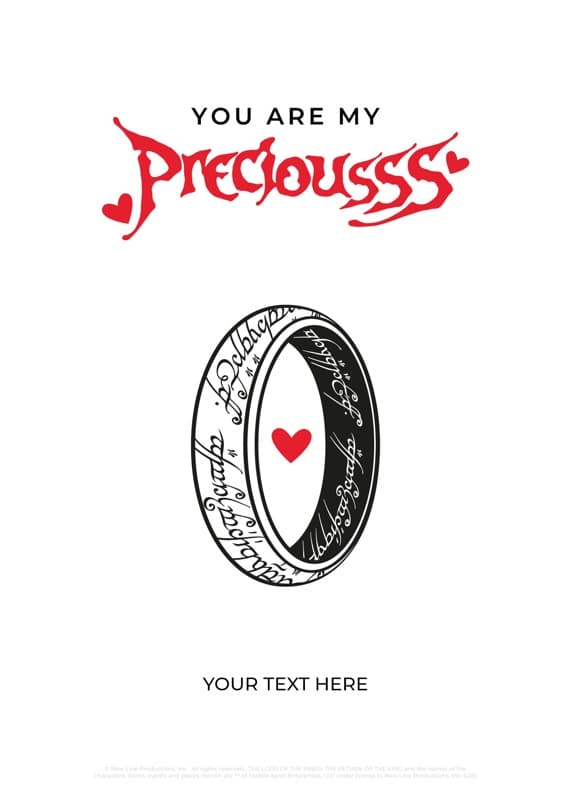 The Lord Of The Rings⢠My Preciousss Black and White Card