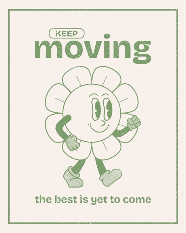 Green Retro Cartoon Quote Poster