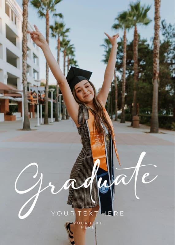 White Calligraphy Announcement Card