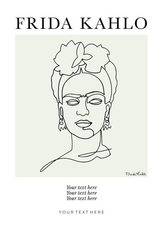 Frida Kahlo⢠Line Art Portrait Card