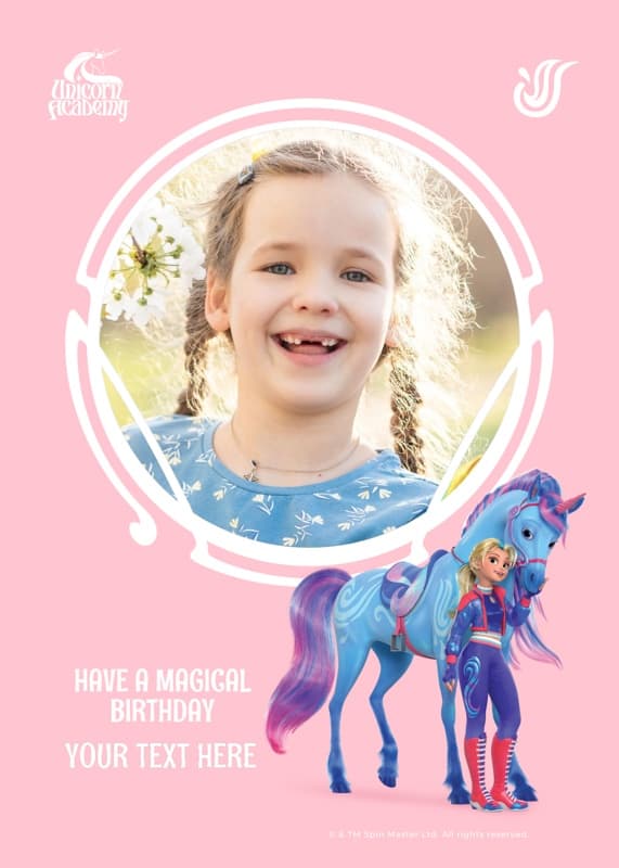 Unicorn Academy⢠Unicorn Academy⢠Isabel And River Birthday Photo Card