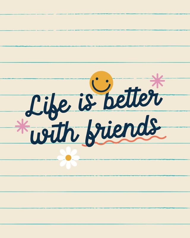 Cursive Friends Quote Poster