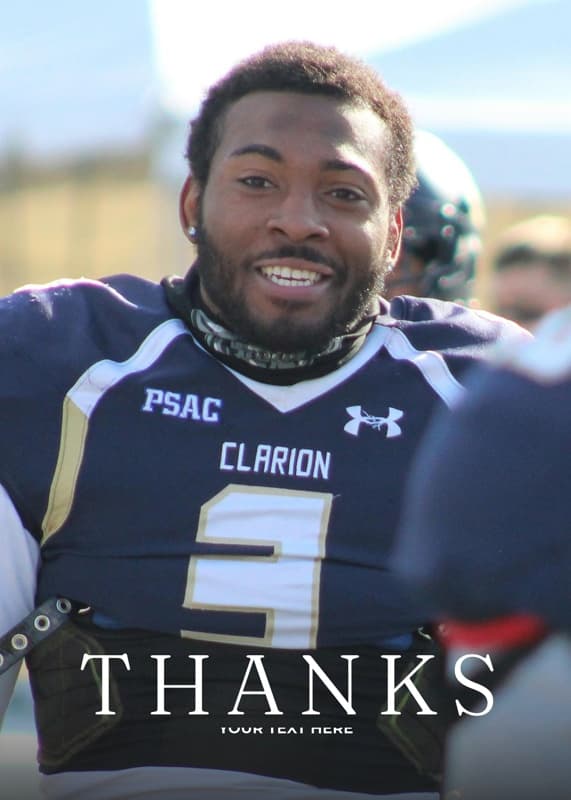 Portrait White Capital Thank You Card