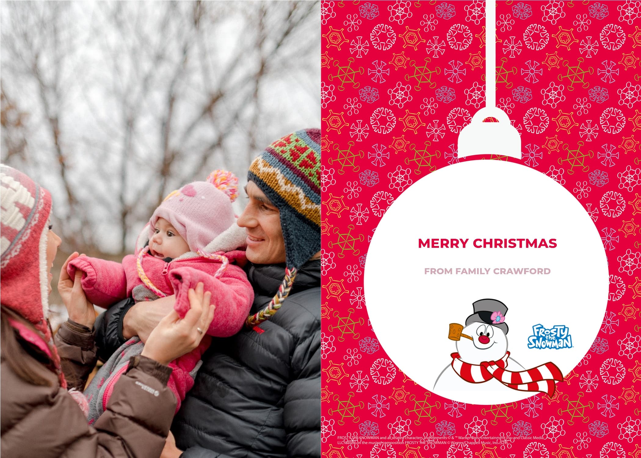 Frosty The Snowman™ Christmas Ball Card