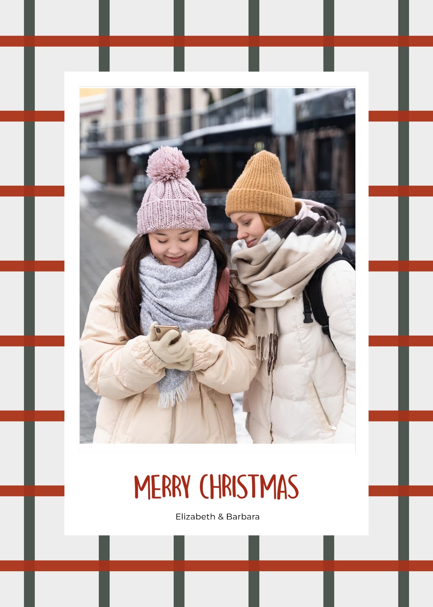 Christmas Tartan Pattern Card