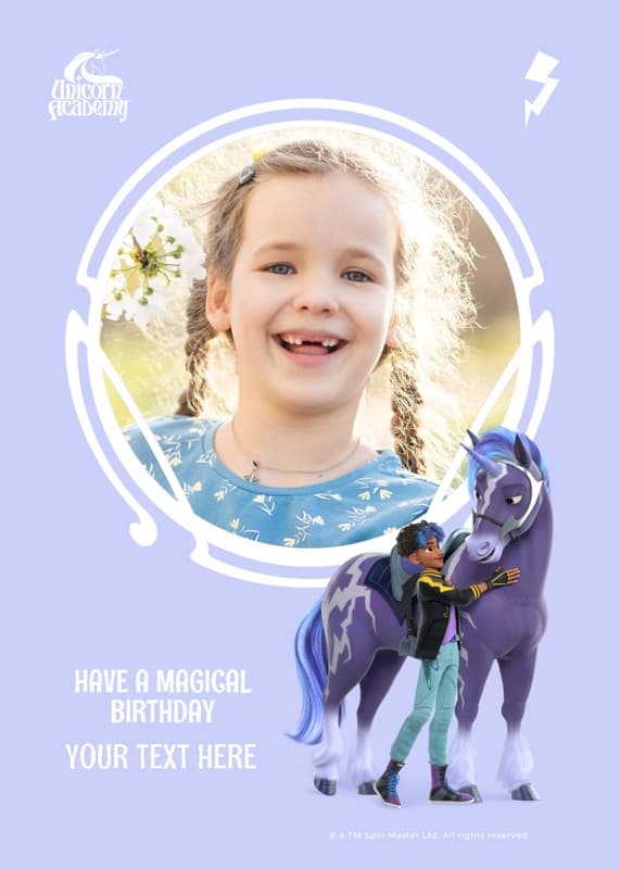 Unicorn Academy⢠Rory And Storm Birthday Photo Card