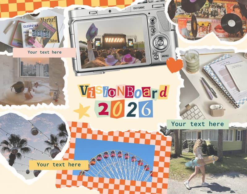 Vision Board Retro Landscape Poster