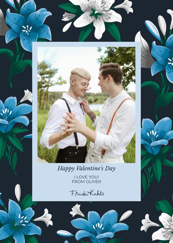 Frida Kahlo⢠Blue Flowers Card